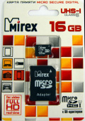 ����� ������ SDHC MIREX 16 GB  (uhs-1)